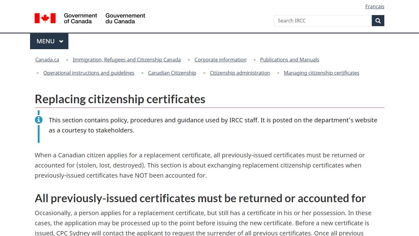 Replacing citizenship certificates - Canada.ca